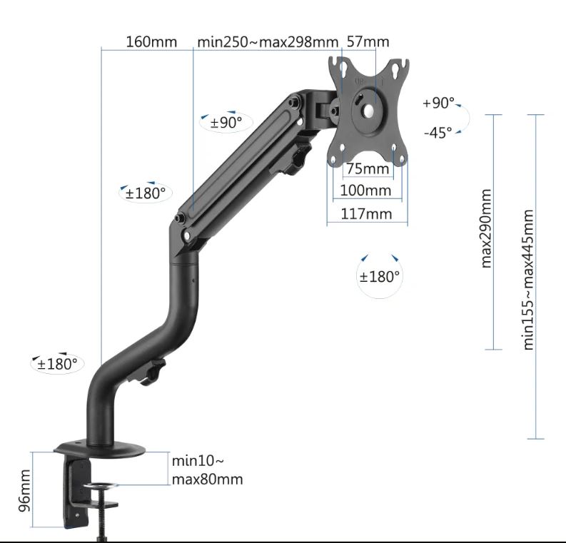Soporte pinza 1 monitor 17&quot;-32&quot; pro iggual SPMP01