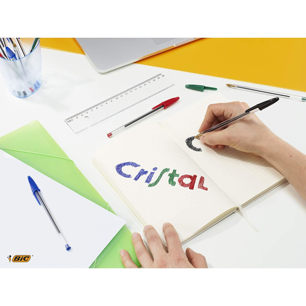 BOLIGRAFO BIC CRISTAL AZUL ROJO NEGRO VERDE PUNTA NORMAL_005