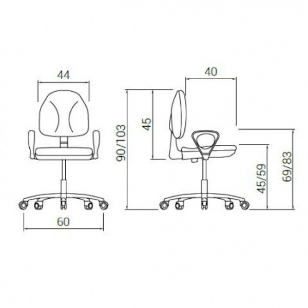 SILLA FAST ERGO EN TELA AZUL C10 (POLIESTER)
