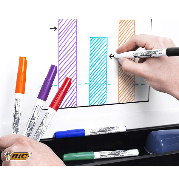 PACK 8 ROTULADORES PIZARRA JUNIOR 1741 COLORES SURTIDOS BIC Ref.1199001748