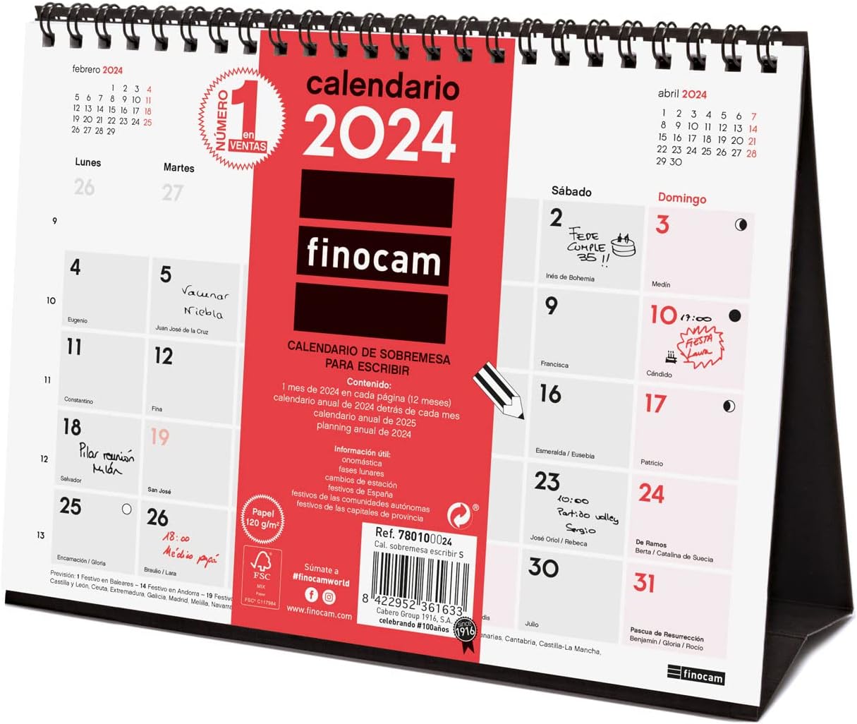 050051 CALENDARIO SOBREMESA 21X15 FINOCAM R.7801000xx