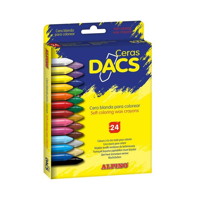 CAJA 24 CERAS BLANDAS DACS COLORES SURTIDOS Ref. DA050295