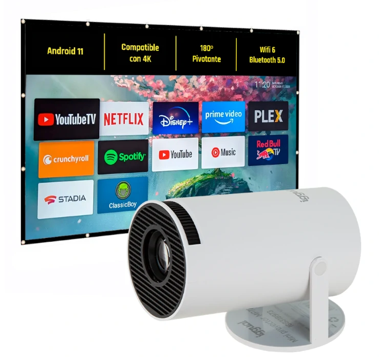 Pack mini proyector + pantalla 100&quot; plegable