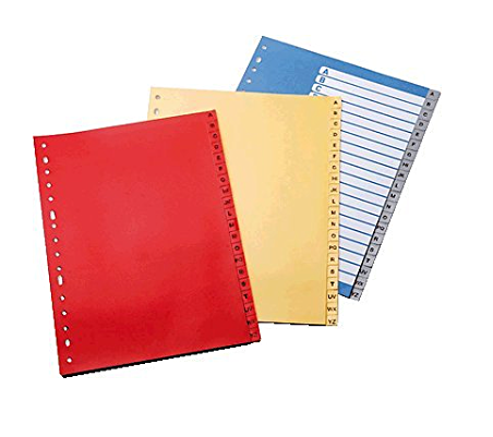 JUEGO DE SEPARADORES A4 MAXI INDICE A-Z Gris R.095719