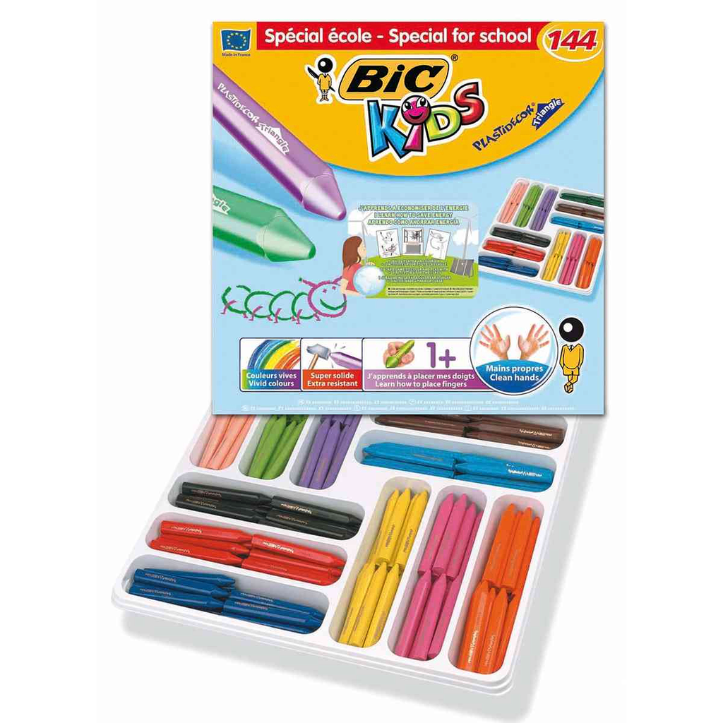 BIC Ceras Plastidecor peques Caja 144 ud Colores surtidos 887833