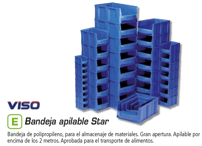 CUBETA  Almacenaje VISO 502X319X199 Azul Polipropileno  STAR5B