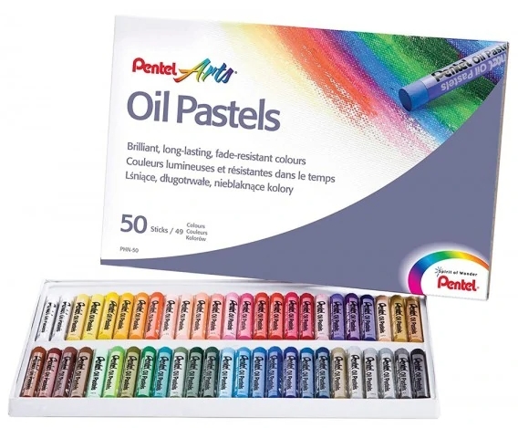 PENTEL Pasteles de aceite Caja 50 Ud Colores brillantes surtidos R.PHN50U-