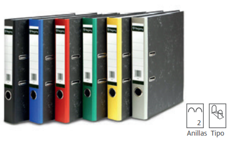 PERGAMY Archivador jaspeado bicolor A4 rado lomo estrecho 2 ANILLAS 50 gris R.900526 -T