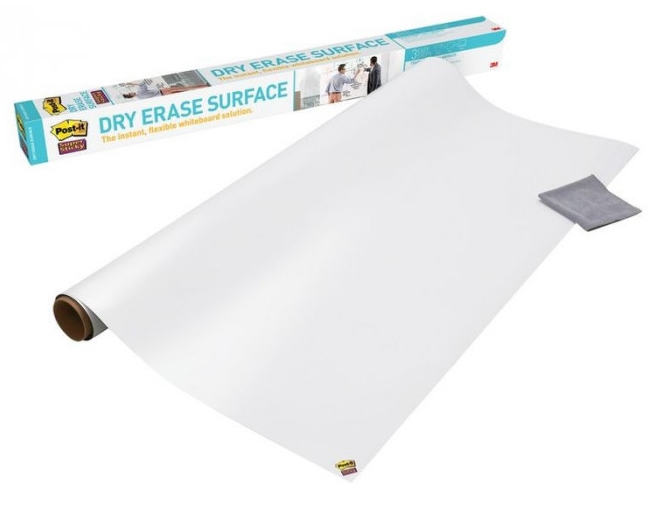 POST-IT Pizarra blanca post it super sticky adhesiva removible rollo 121,9x182,9 cm R.70006850740-