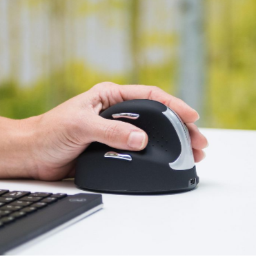 R-GO TOOLS raton inalámbrico Vertical HE tamaño mediano zurdo usb negro/gris RGOHEWLL