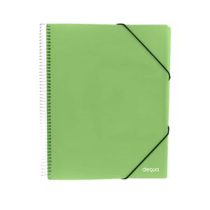 TARIFARIO DE ESPIRAL Y GOMAS A4 20 FUNDAS VERDE Ref. 040356 / 181033
