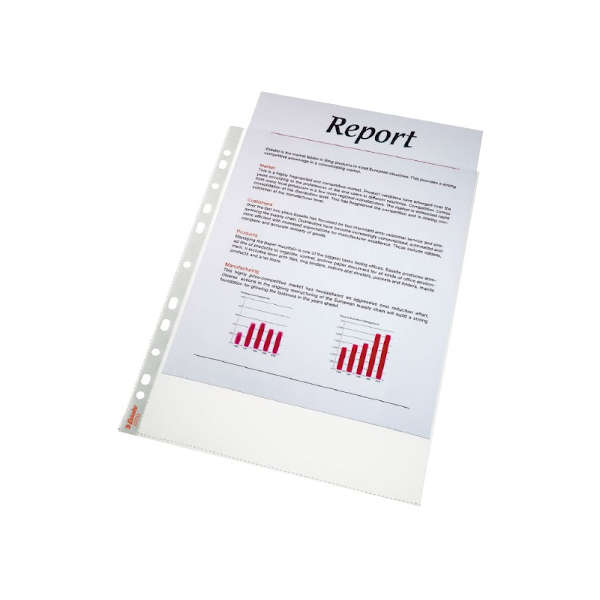 CAJA DE 100 FUNDAS MULTITALADRO EXTRA PIEL NARANJA FOLIO ESSELTE Ref. 46134