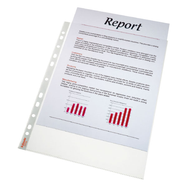 CAJA DE 100 FUNDAS MULTITALADRO EXTRA PIEL NARANJA A4 ESSELTE Ref. 46099