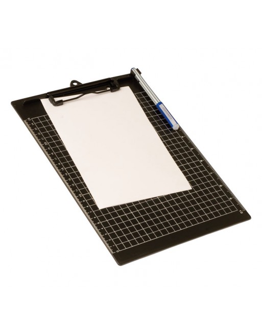 PORTAPAPELES PLASTICO CON PINZA SUPERIOR MILIMETRADA Ref. 9259