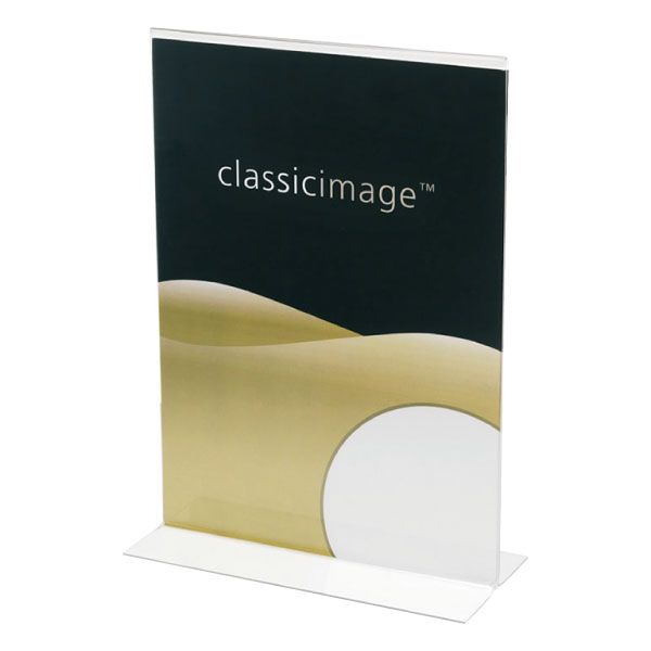 EXPOSITOR DE SOBREMESA FORMA DE T. A5 VERTICAL Ref. 11105 CS TP