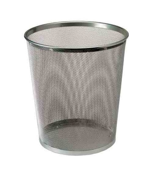 PAPELERA 18 LITROS REJILLA METALICA PLATA Ref. 313296