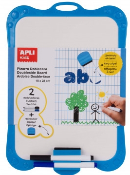 PIZARRA BLANCA 28x18cm CON BORRADOR Y ROTULADORES APLI Ref. 12916