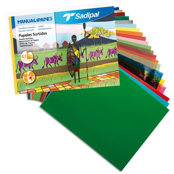 BLOC MANUALIDADES MULTIPLE 42h (10h CARTULINA SEDA Y CHAROL, 7h CELOFAN Y 5h CARTULINA METALIZADA) COLORES SURTIDOS FABRIANO Ref. S0400001..