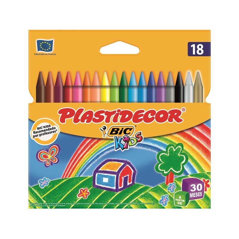 CAJA 18 CERAS PLASTIDECOR COLORES SURTIDOS Ref. 8757712