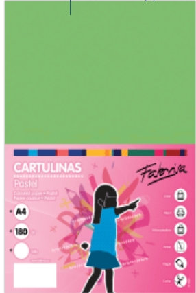 PACK 50 CARTULINA A4 VERDE MEDIO FABRISA Ref. 15457