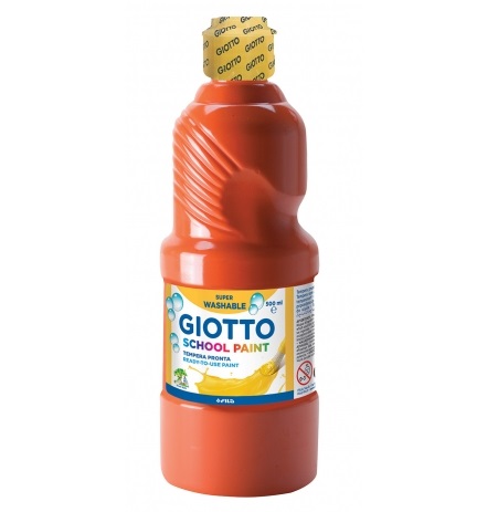 BOTELLA 500ml TEMPERA LIQUIDA GIOTTO ESCOLAR ROJO ESCARLATA Ref. 535308