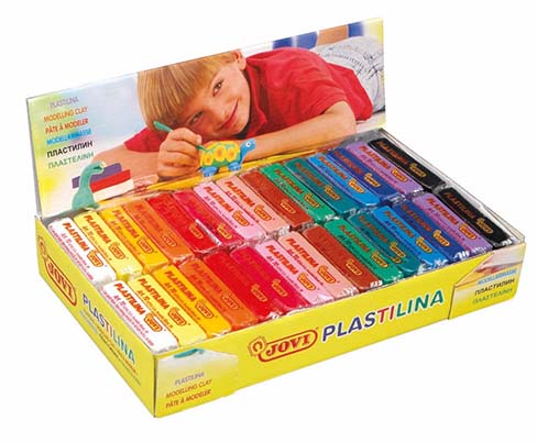 Caja de 30 TACOS de PLASTILINA PEQUEÑOS 50grs COLORES SURTIDOS JOVI Ref. 70/S