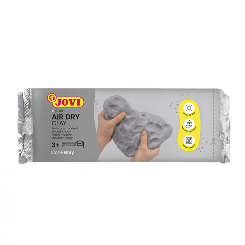 JOVI AIR DRY CLAY PASTILLA DE PASTA PARA MODELAR 1000GR GRIS R.86G