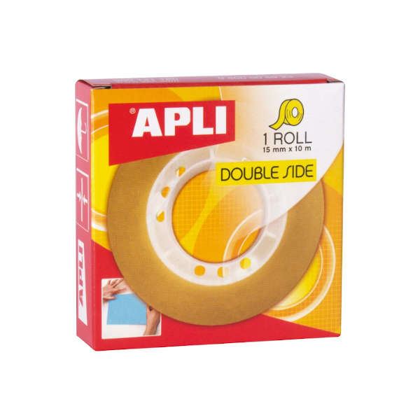 ROLLO CINTA ADHESIVA DOBLE CARA 15mmx10m APLI Ref. 11505