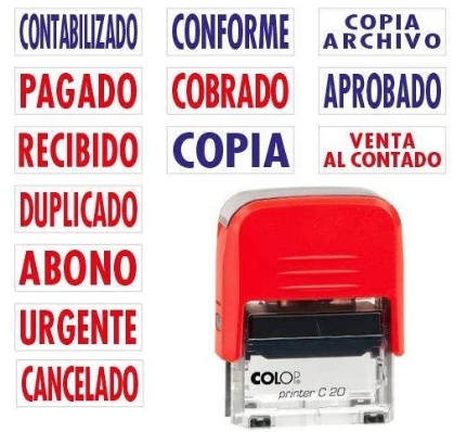 SELLO AUTOMATICO PRINTER 20 COLOR ROJO &quot;PAGADO&quot;