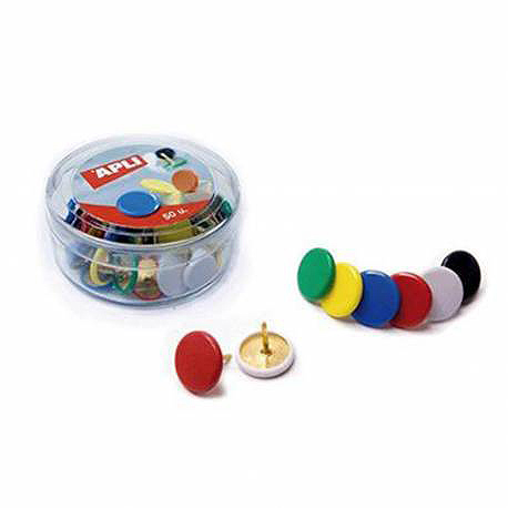 CAJA 50 CHINCHETAS COLORES SURTIDOS APLI Ref. 11733