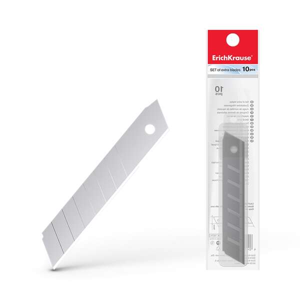Pack de 10 CUCHILLAS DE RECAMBIO PARA CUTTER GRANDE 18mm ERICKRAUSE Ref. 19274