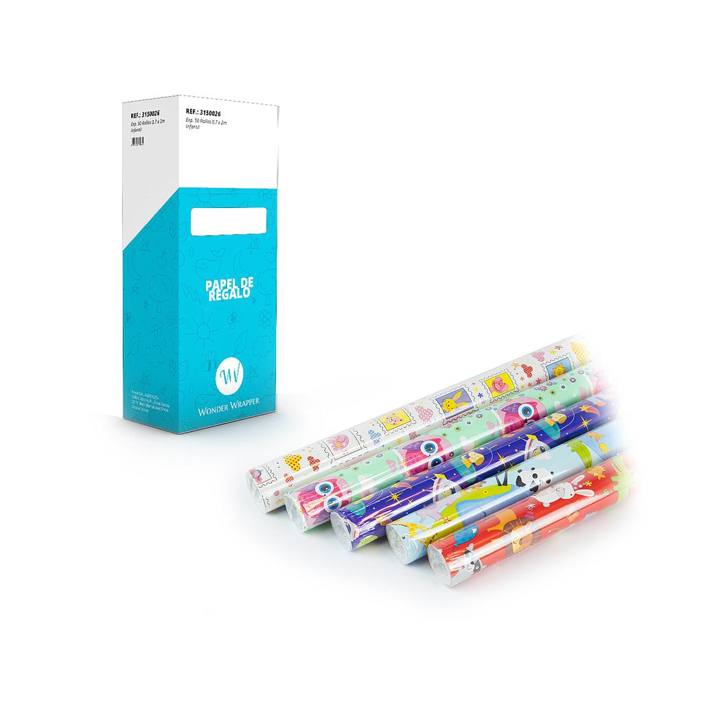 ROLLO PAPEL DE REGALO 0.70X2m DISEÑO INFANTIL Ref. 3150026