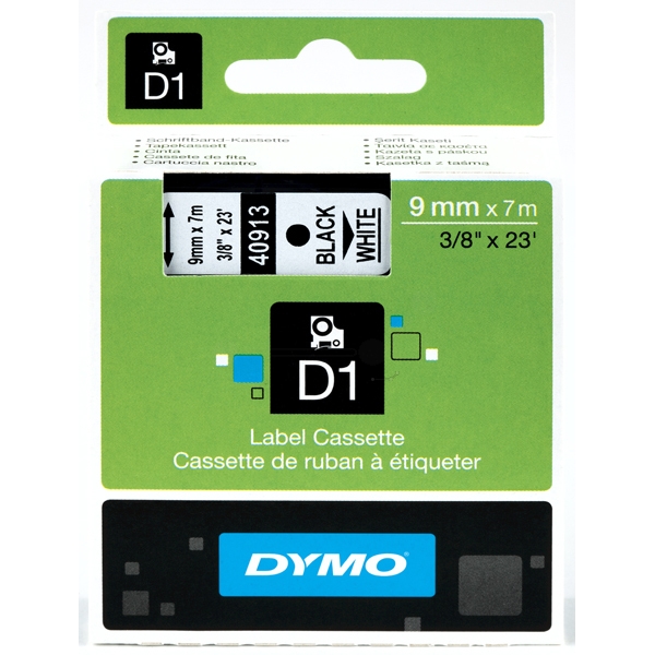 CINTA DYMO D1 9mmX7mt BCO/NEGRO Ref. 40913 - 41913 / S0720680..