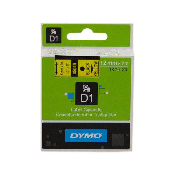 CINTA DYMO D1 12mmX7mt AMAR/NEGRO Ref. 45018 / S0720580