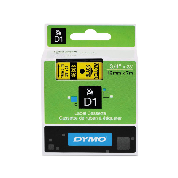CINTA DYMO D1 19mmX7mt AMARILLO/NEGRO Ref. 45808 / S0720880