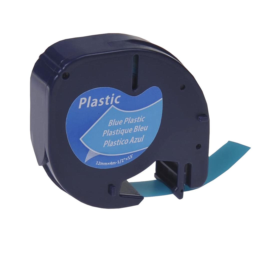 CINTA PLASTICO LETRATAG 12mmx4m AZUL/NEGRO Ref. 91205 / S0721650