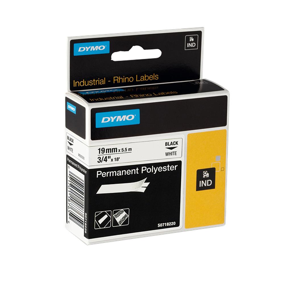 CINTA DYMO RHINO POLIESTER BLANCO 19mm Ref. S0718220 / 18484