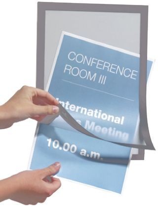 PACK de 2 MARCOS MAGNETICOS AUTOADHESIVOS A3 COLOR PLATA DURABLE Ref. 487323