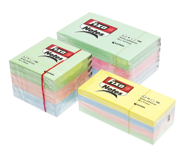 TACO 100 NOTAS ADHESIVAS 76x76mm COLORES PASTEL SURTIDOS Ref. 65005490
