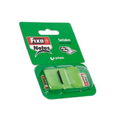 BLISTER 50 BANDERITAS MARCAPAGINAS 25x43mm COLOR VERDE FIXO Ref. 65006620