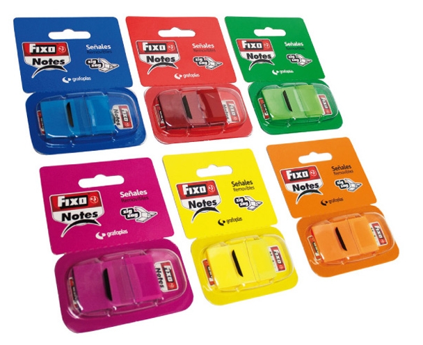 BLISTER 50 BANDERITAS MARCAPAGINAS 25x43mm COLOR ROJO FIXO Ref. 65006651