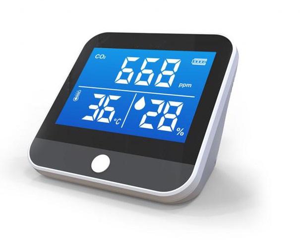 Medidor de calidad del aire CO2 Humedad y temperatura monocromo 0975