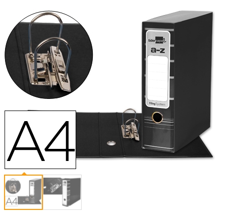 Archivador A4 LOMO  ANCHO NEGRO c/caja AZ15 R.32073-