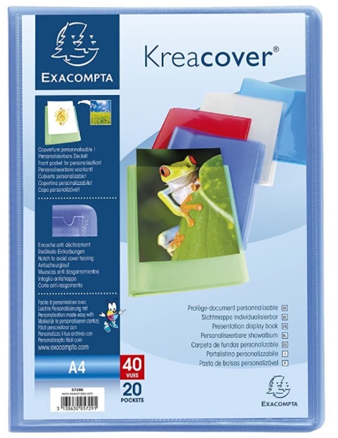 Carpetas tarifario A4 20 fundas Kreacover Chromaline A4 c/surtidos polipropileno Ref. 5729E-