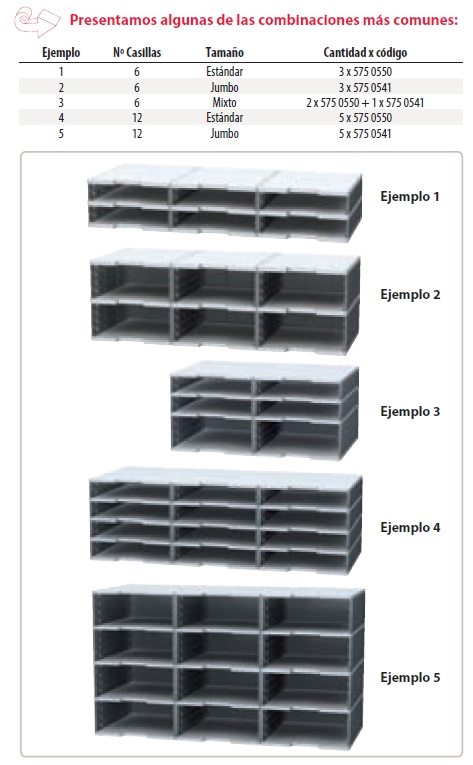 MODULO de casillas Exacompta gris A4+ poliestireno 28,8 (a) x 35 (p) x 11 (h) cm Ref. 360740D