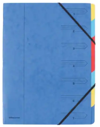 Carpeta clasificadora cartón A4 azul 7 pestañas OFD Ref. 6054957SE -