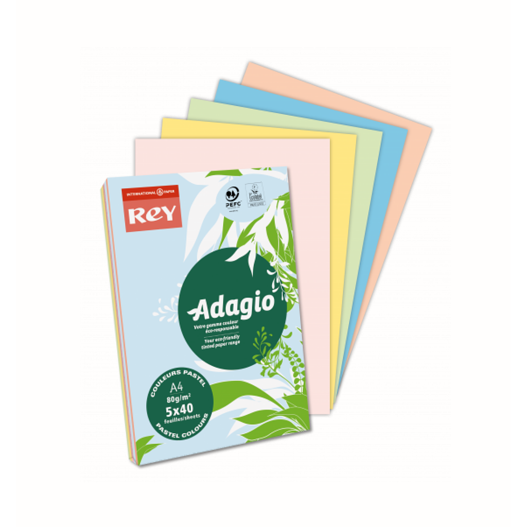 P/500 hojas Papel de colores Rey Adagio A3 80 g/m² verde Ref. ADAGI080X130-