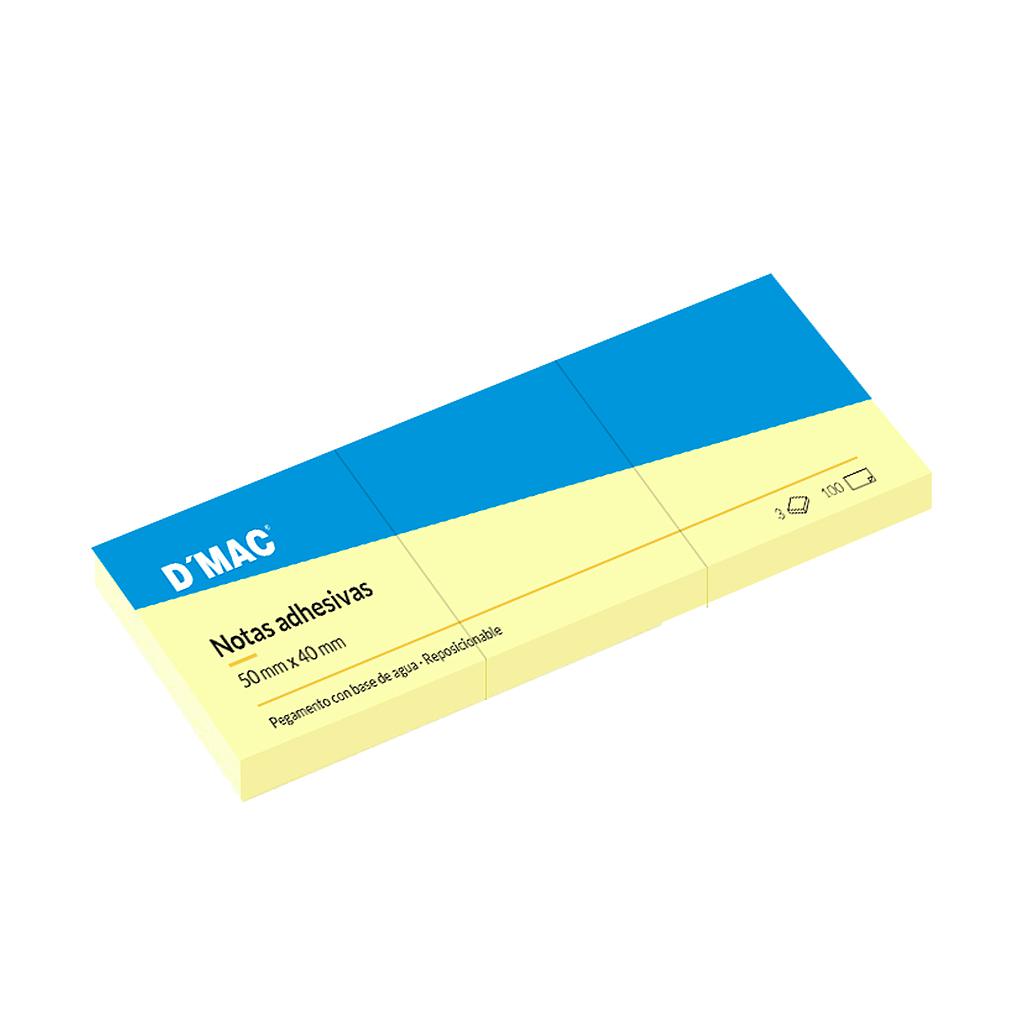 Pack de 3 TACOS 100h NOTAS ADHESIVAS 40x50mm DMAC Ref. 040416