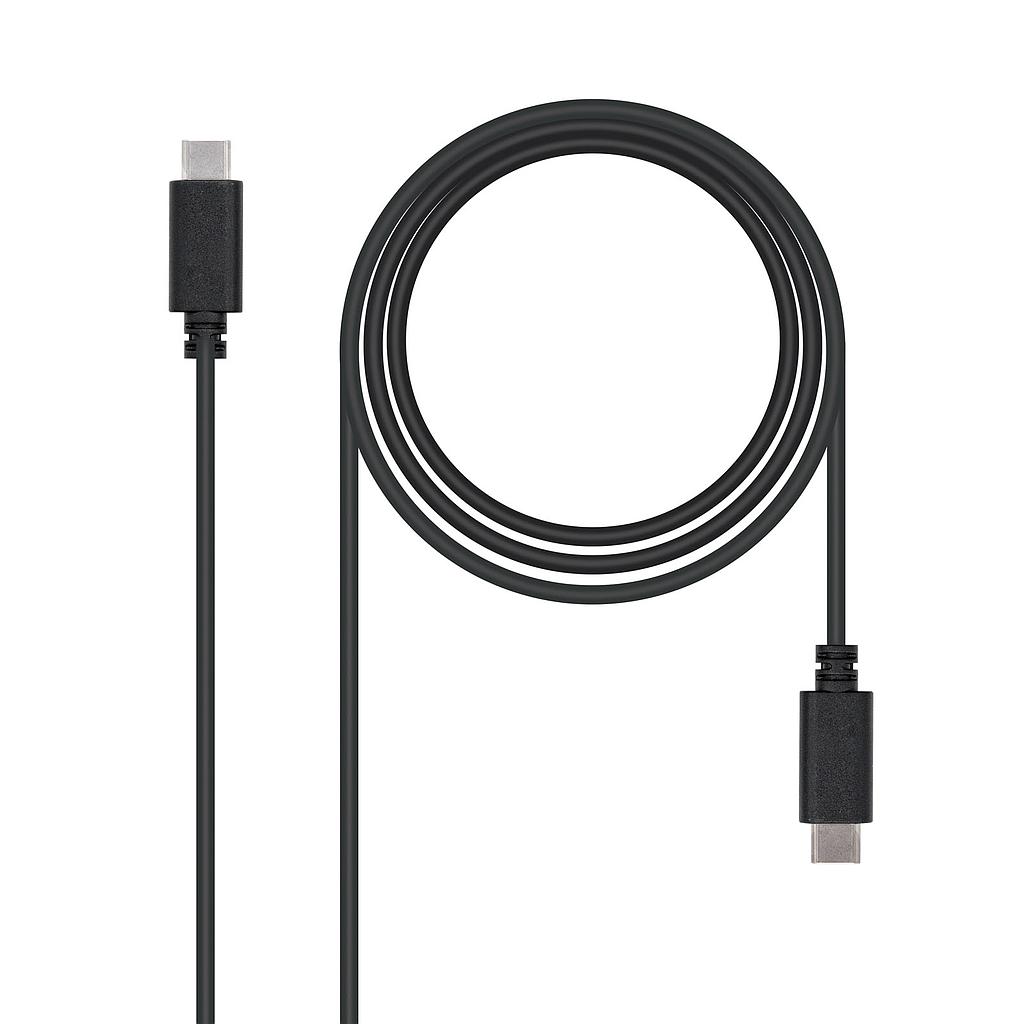 Cable Usb 2.0 3A, Tipo C Usb-C/ M - Usb-C/ M 2M Negro 10.01.2302