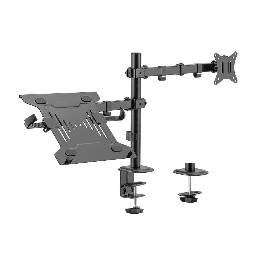 AISENS - SOPORTE DE MESA GIRATORIO E INCLINABLE PARA PORTATIL Y MONITOR/TV 9KG DE 17-32, NEGRO R.DTL32TSR-193..